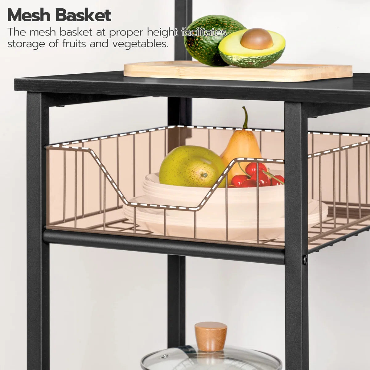 Kitchen Rack: Standard Baker's Rack Made of 35.4" Steel with Microwave Compatibility