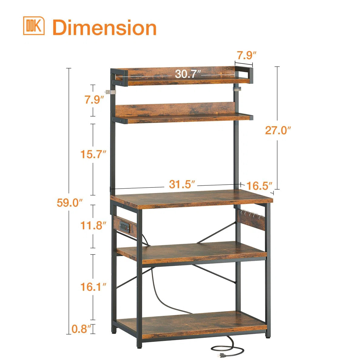 Kitchen Rack: Steel Standard Baker's Rack with Microwave Compatibility