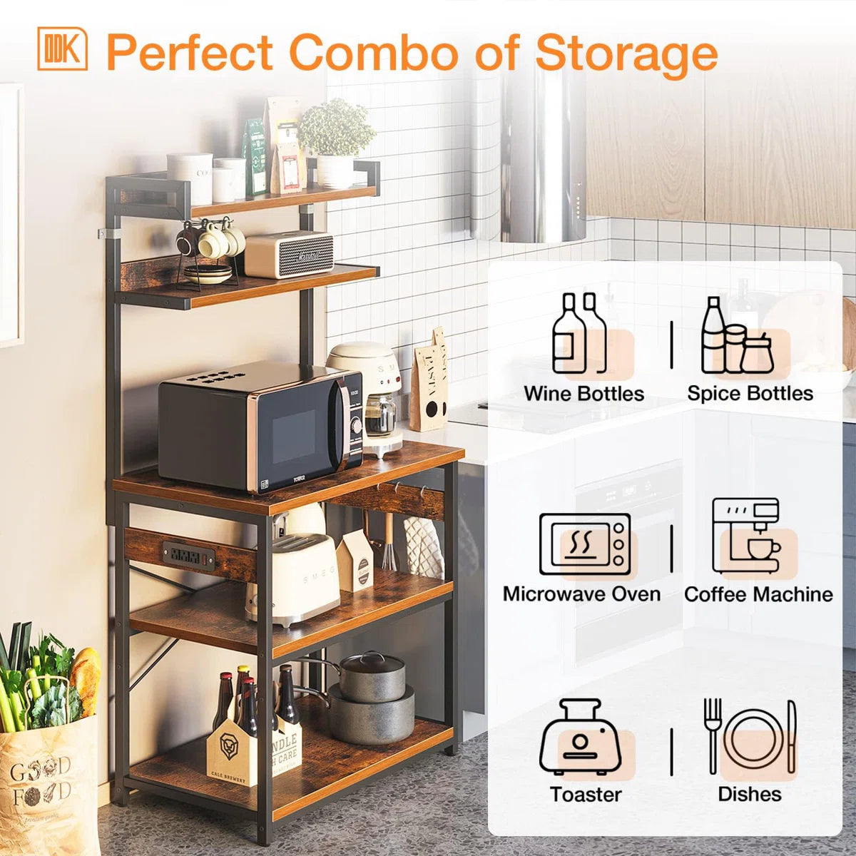 Kitchen Rack: Steel Standard Baker's Rack with Microwave Compatibility