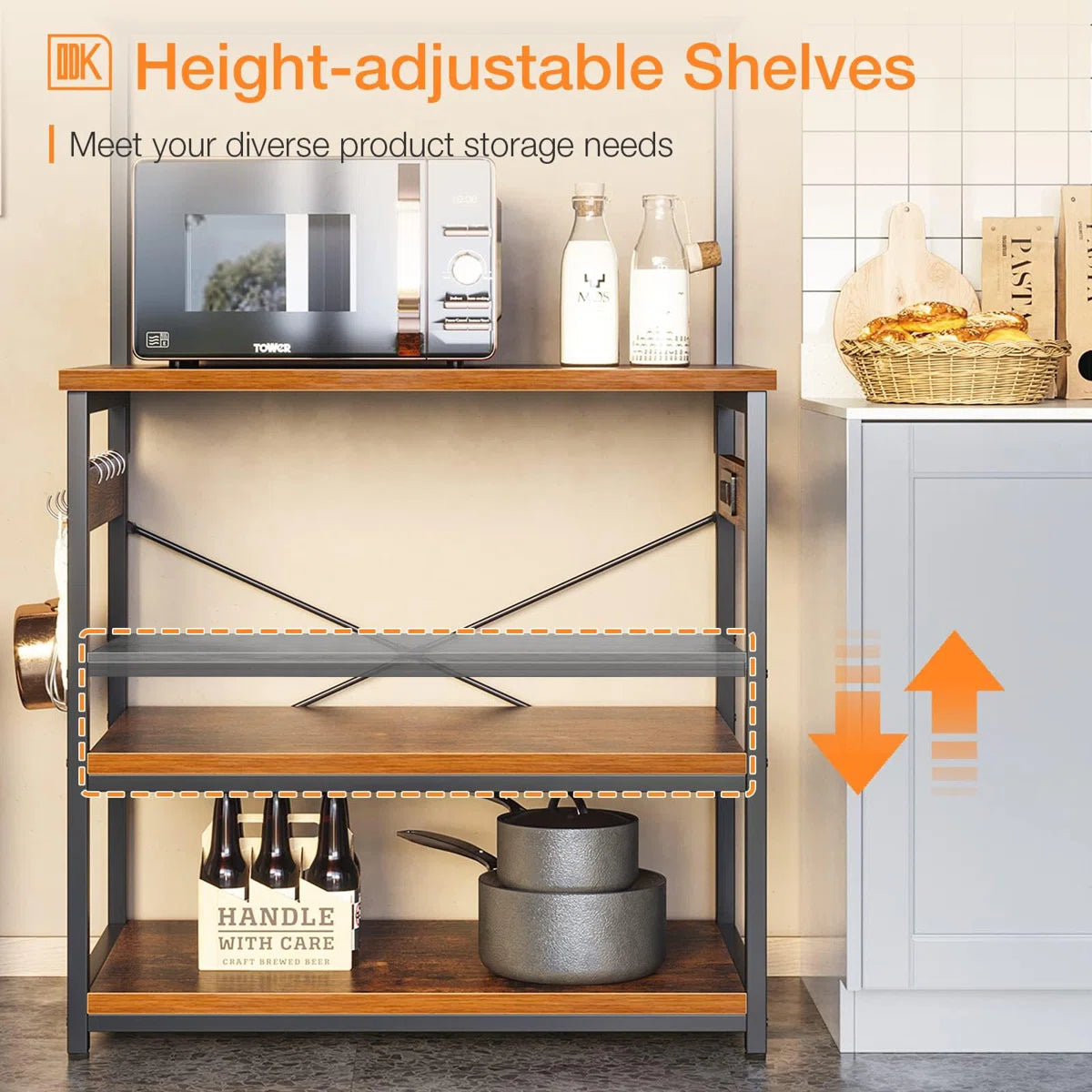 Kitchen Rack: Steel Standard Baker's Rack with Microwave Compatibility