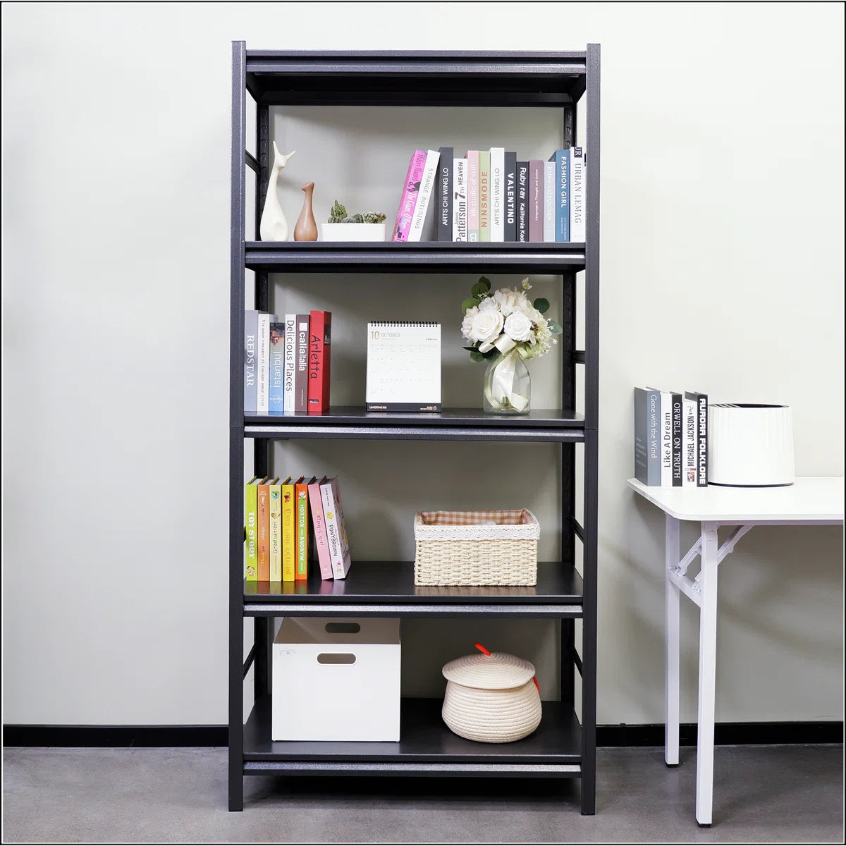 Kitchen Racks: 5-Tier Heavy-Duty Metal Shelving Unit with Adjustable Shelves and Kitchen Storage Rack