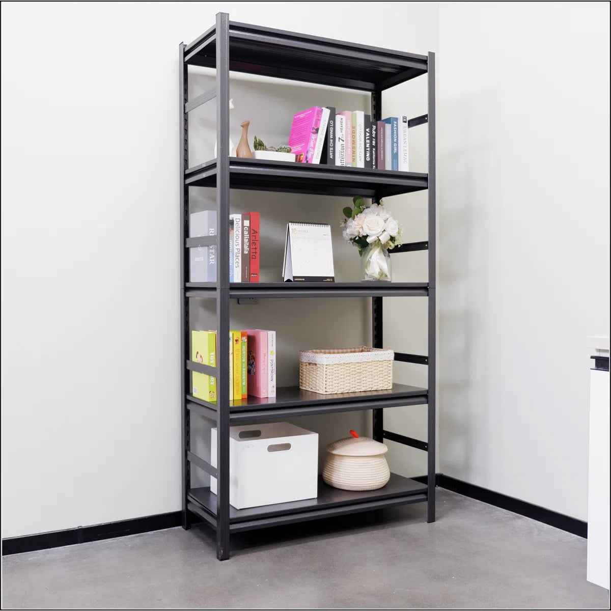 Kitchen Racks: 5-Tier Heavy-Duty Metal Shelving Unit with Adjustable Shelves and Kitchen Storage Rack