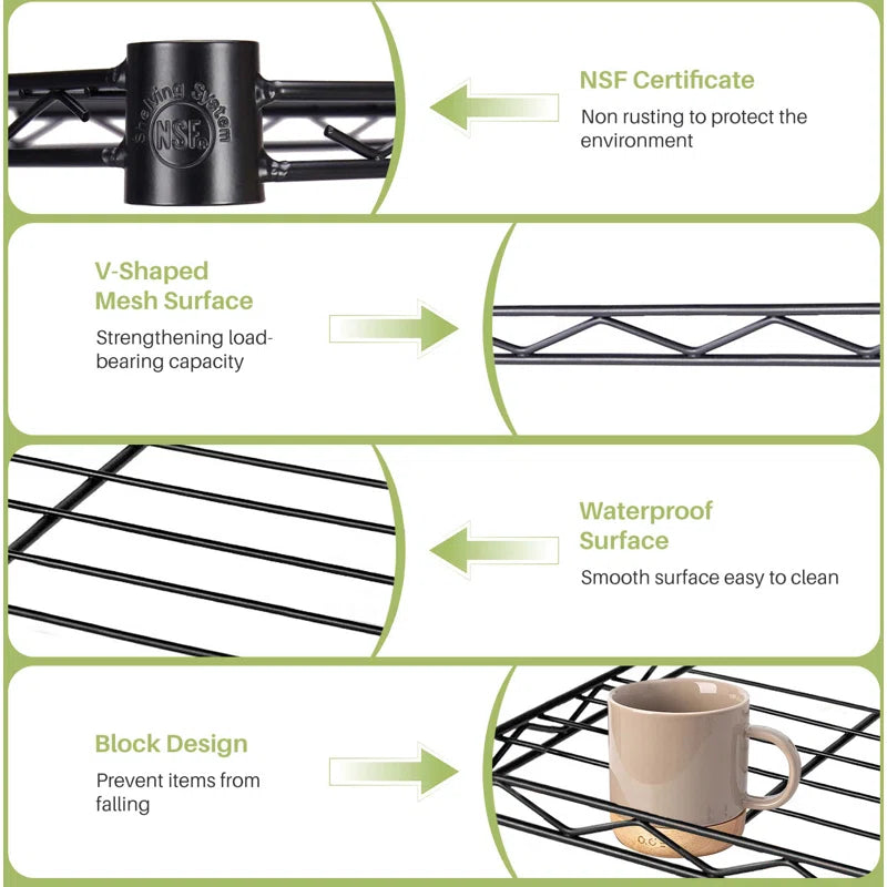 Kitchen Racks: Heavy-duty standing shelf organizer for the kitchen with adjustable metal wire racks