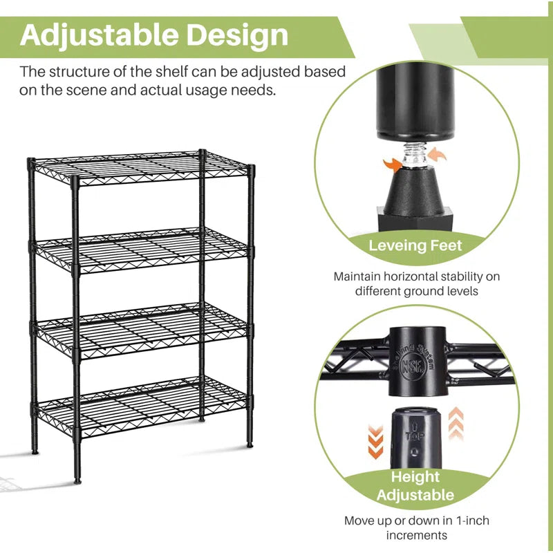 Kitchen Racks: Heavy-duty standing shelf organizer for the kitchen with adjustable metal wire racks