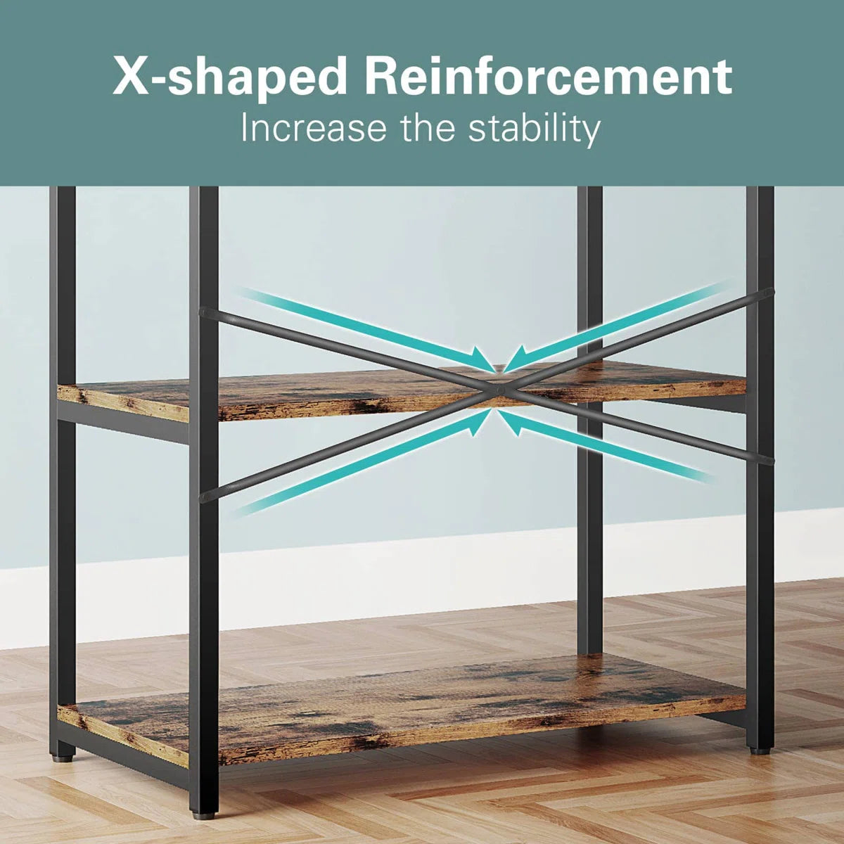 Kitchen Racks: 31.5" steel baker’s rack with microwave shelf, ideal for compact kitchen storage