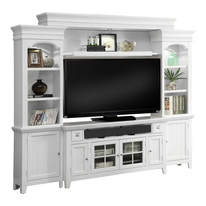 tv panel: 65" TV Wall Unit with Cabinets and Open Shelves