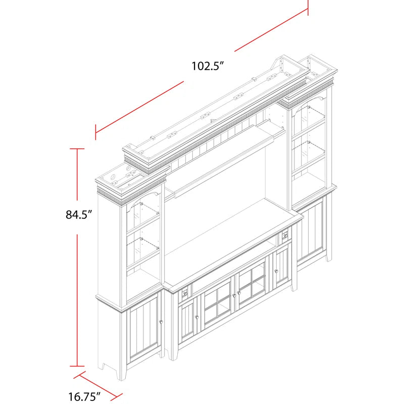 tv panel: 65" TV Wall Unit with Cabinets and Open Shelves