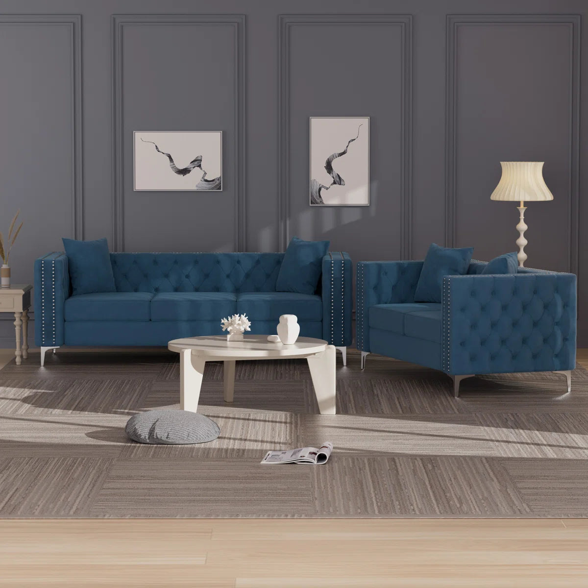 7 Seater Sofa Set: Stylish Living Room 2-Piece Sofa Set