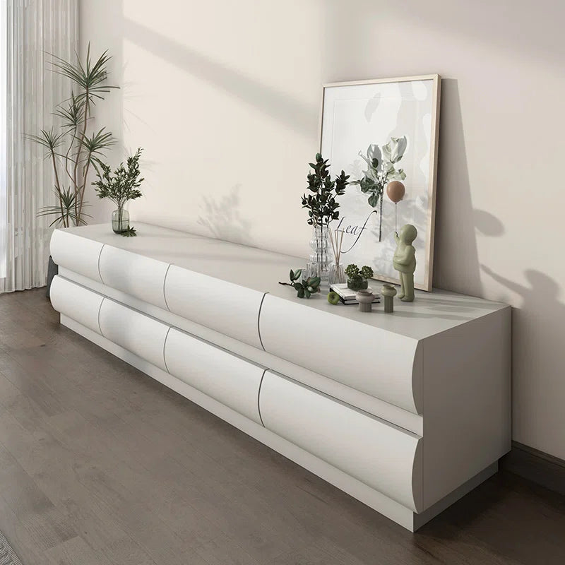 tv panel: 79.2" Nordic Style tv panel with 8 Spacious Storage Drawers