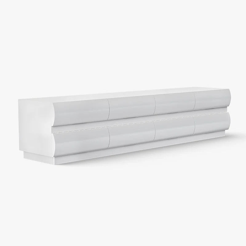 tv panel: 79.2" Nordic Style tv panel with 8 Spacious Storage Drawers