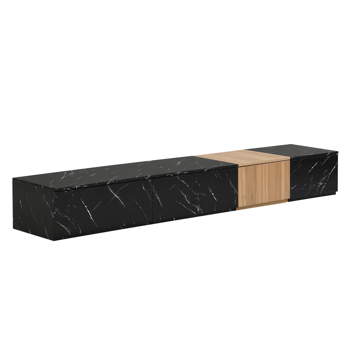 tv panel: Modern tv panel with Wood Grain Finish and 4 Drawers, Fits Up to 88" TVs