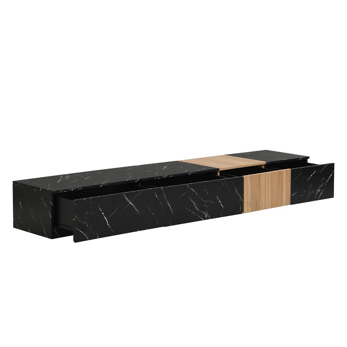 tv panel: Modern tv panel with Wood Grain Finish and 4 Drawers, Fits Up to 88" TVs