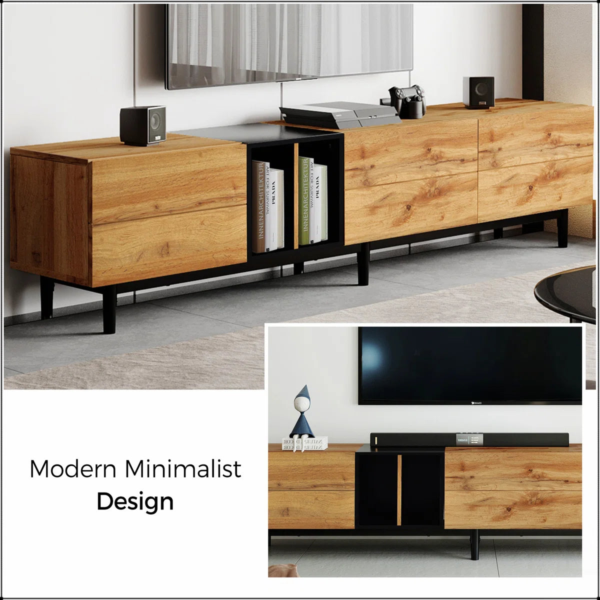 tv panel: tv panel for 80’’TV with 3 Doors, Media Console Table, Entertainment Center with Storage Cabinet