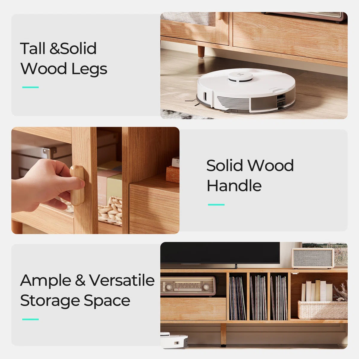 tv panel: Sleek Entertainment Console Holds TVs up to 78"