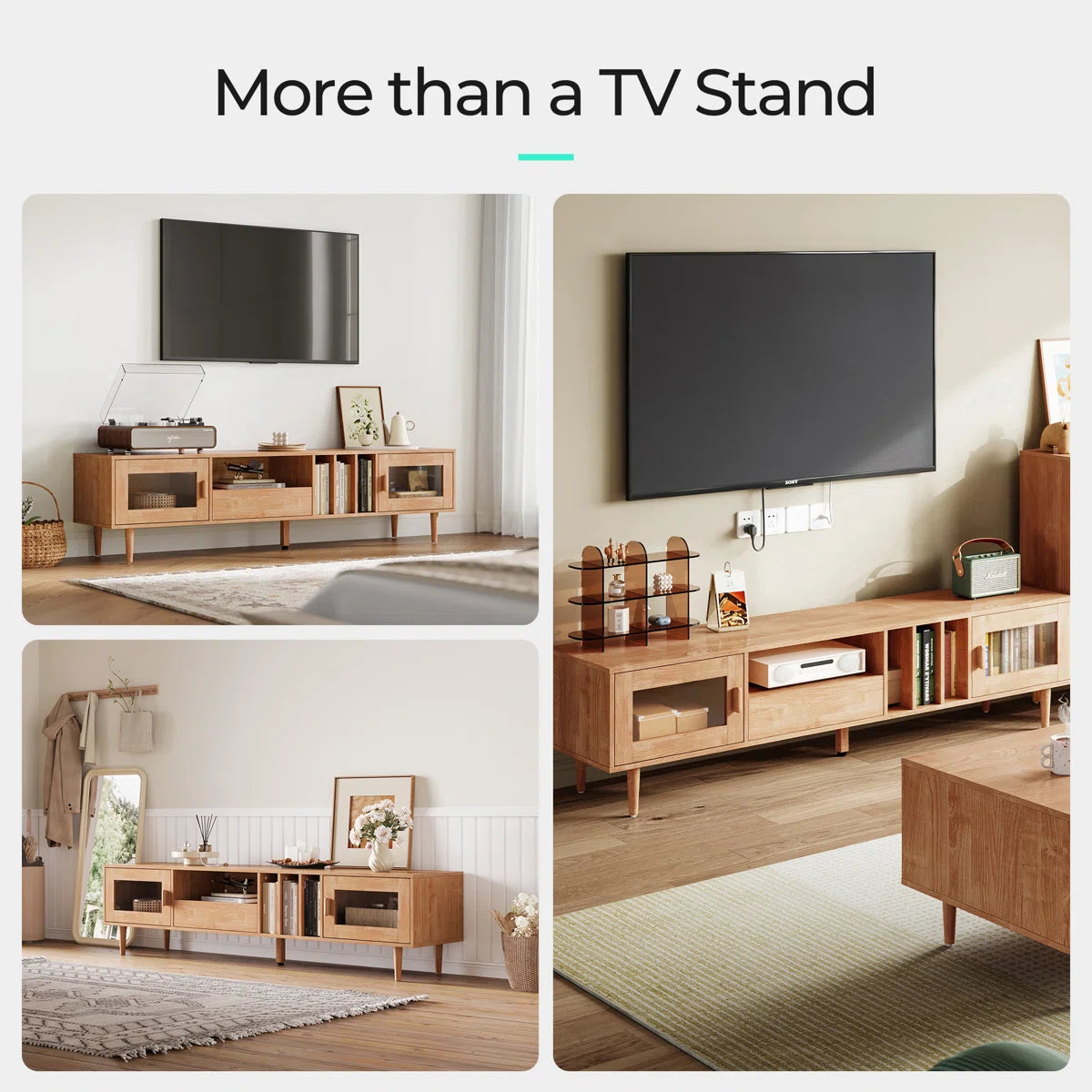 tv panel: Modern tv panel fits up to 78" with ample storage