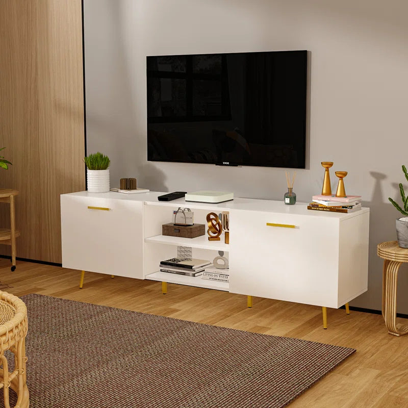 tv panel: Modern tv panel fits up to 78" with ample storage