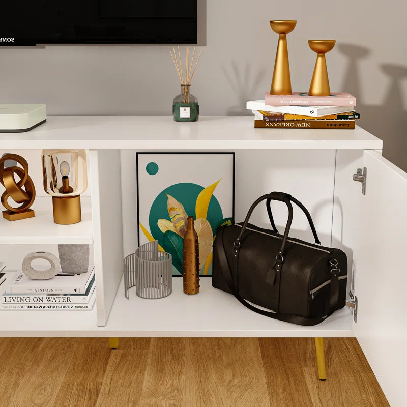 tv panel: Modern tv panel fits up to 78" with ample storage