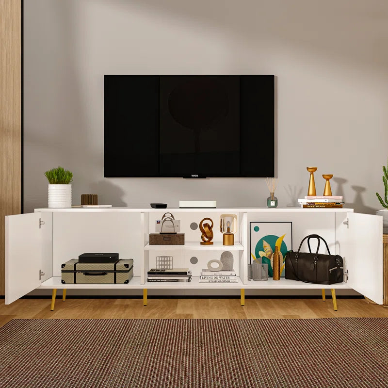 tv panel: Modern tv panel fits up to 78" with ample storage