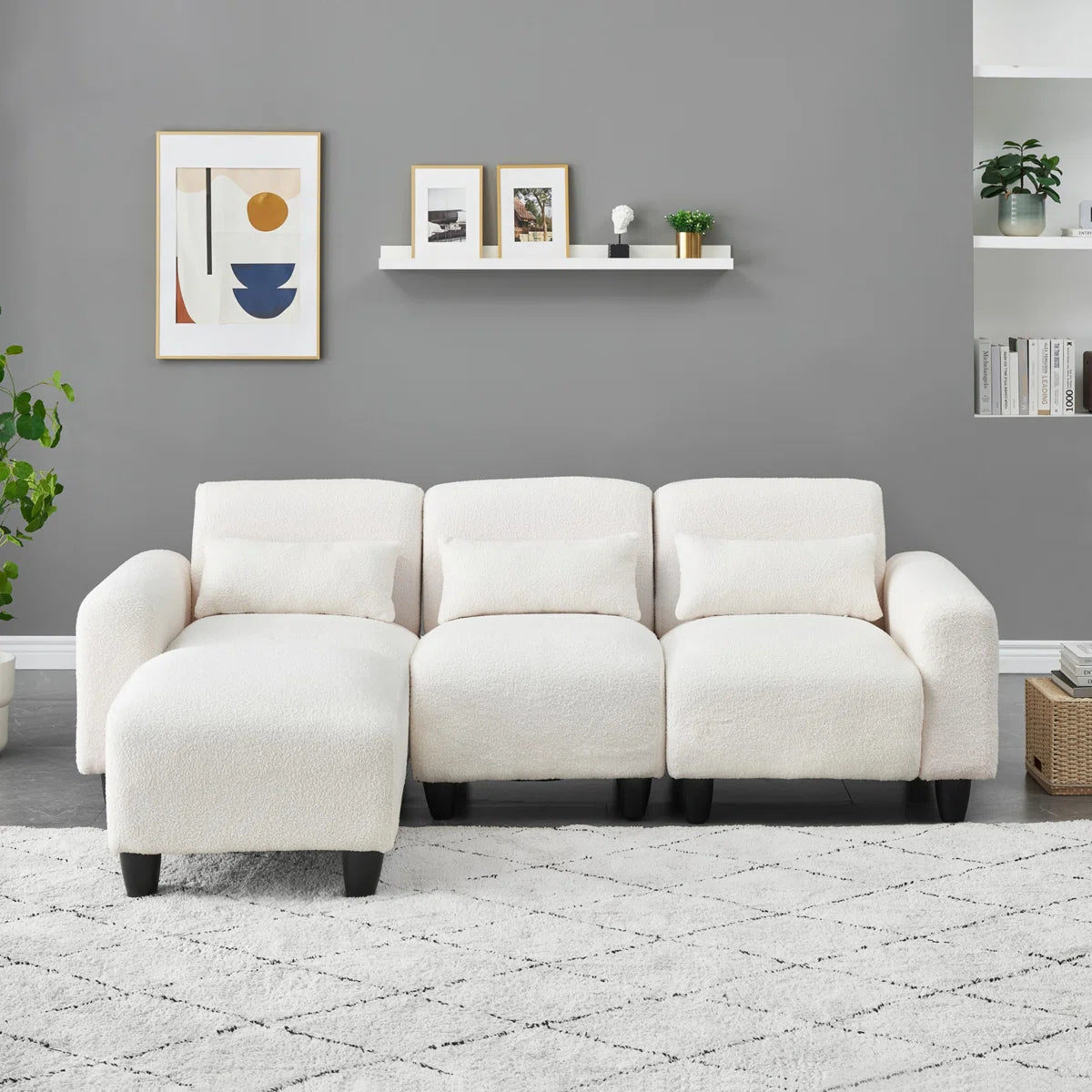 7 Seater Sofa Set: 84.6-Inch Convertible Sofa with 2-Seater + Single Couch & Small Apartment Spaces