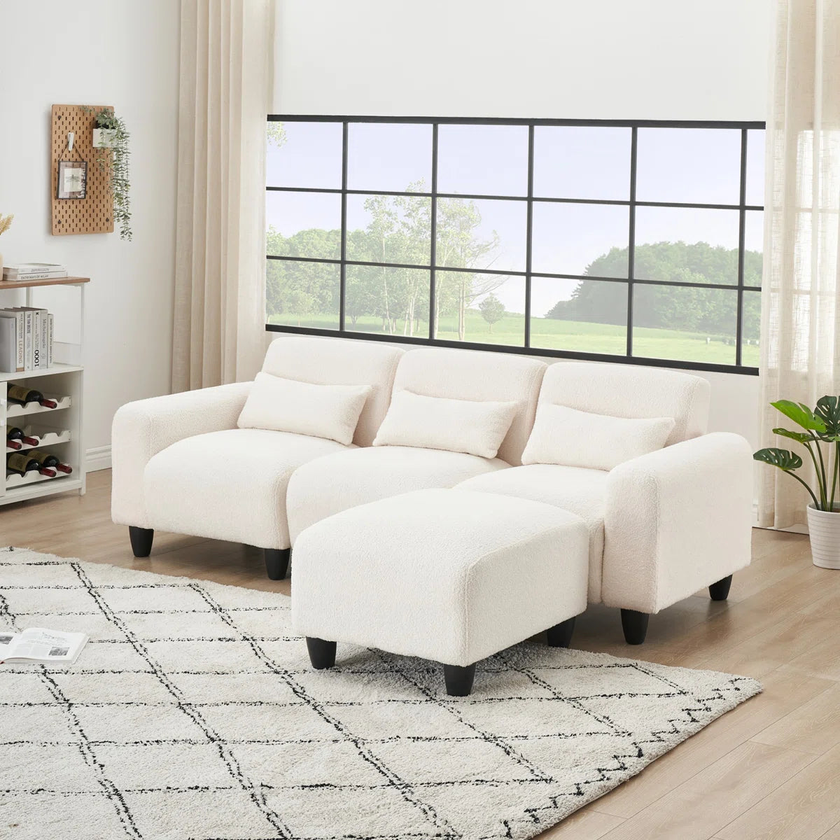 7 Seater Sofa Set: 84.6-Inch Convertible Sofa with 2-Seater + Single Couch & Small Apartment Spaces