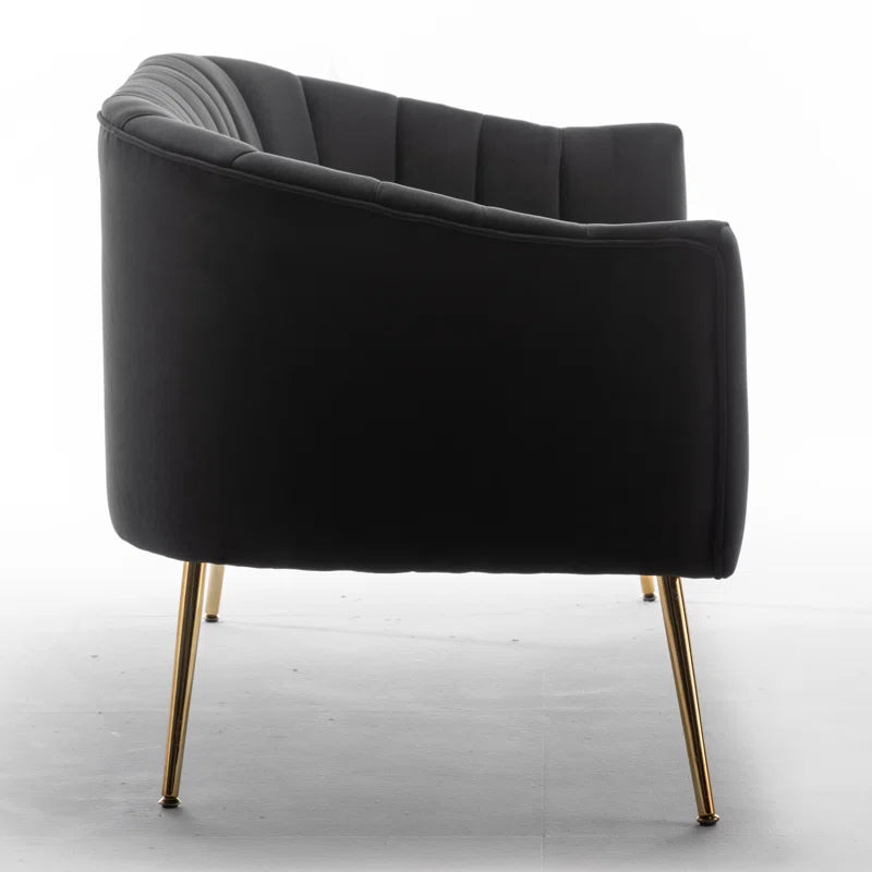 Luxury Sofa Sets: Modern Velvet 3-Piece Sofa Set with Swivel Chairs & Gold Legs
