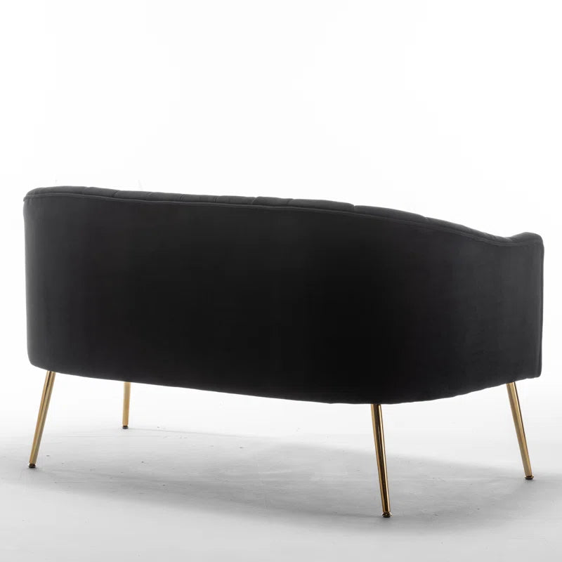 Luxury Sofa Sets: Modern Velvet 3-Piece Sofa Set with Swivel Chairs & Gold Legs