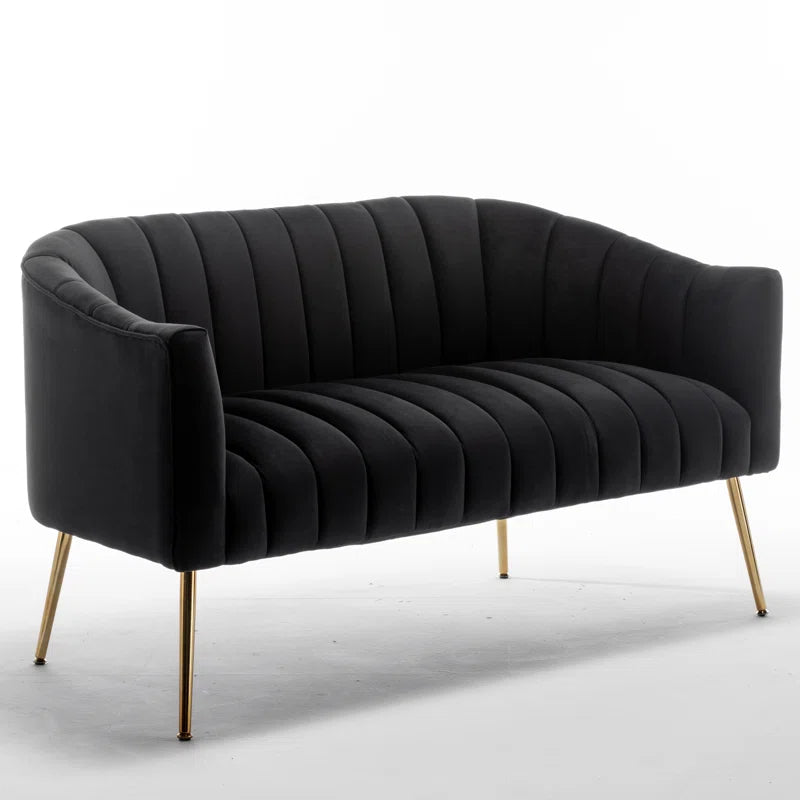 Luxury Sofa Sets: Modern Velvet 3-Piece Sofa Set with Swivel Chairs & Gold Legs
