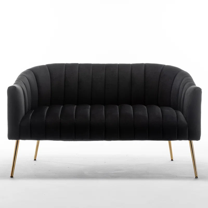 Luxury Sofa Sets: Modern Velvet 3-Piece Sofa Set with Swivel Chairs & Gold Legs