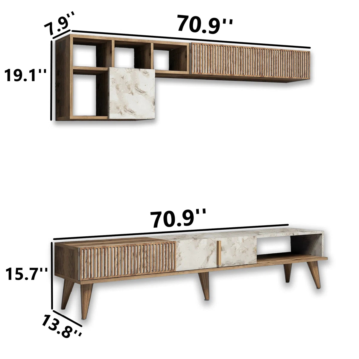 tv panel: tv panel for Tvs up to 55'' 4 Cabinets And 5 Shelves