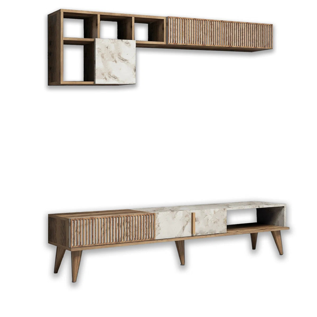 tv panel: tv panel for Tvs up to 55'' 4 Cabinets And 5 Shelves