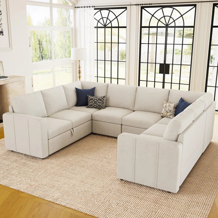 7 Seater Sofa Set: Oversized U-Shaped Modular Sectional Couch