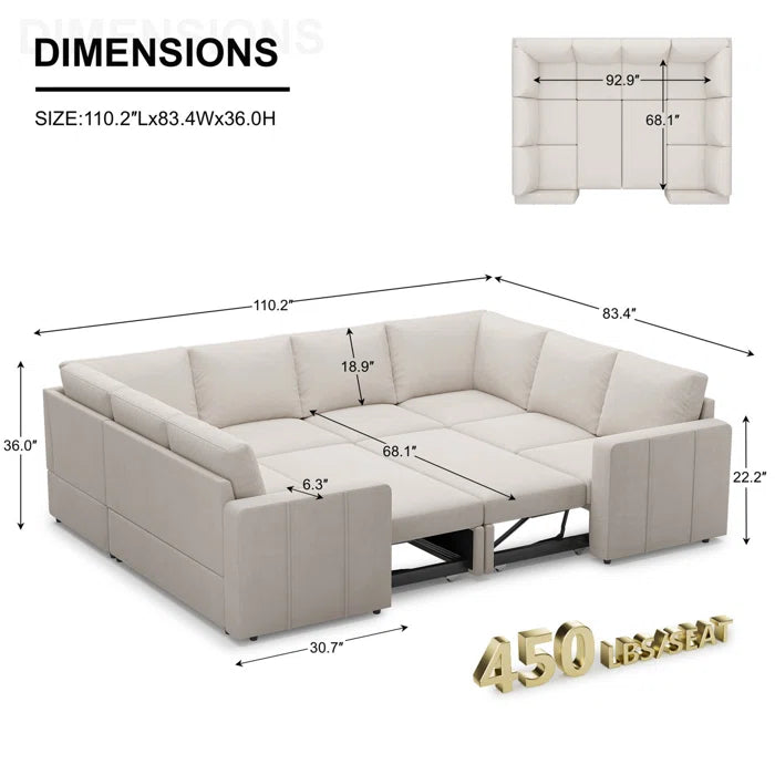 7 Seater Sofa Set: Oversized U-Shaped Modular Sectional Couch