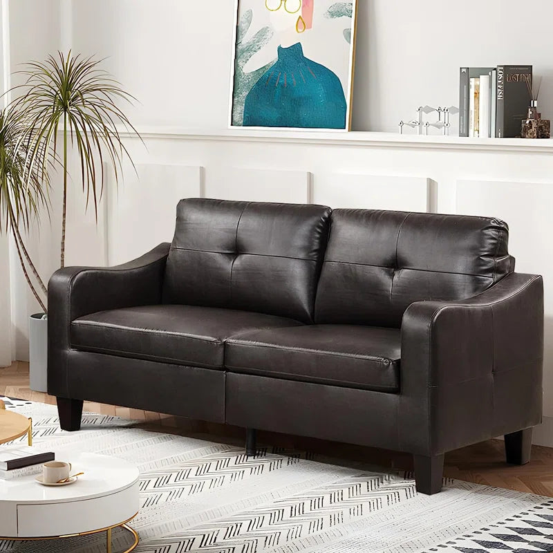 Luxury Sofa Sets: 2-Piece Faux Leather Reception Sofa & Loveseat Set
