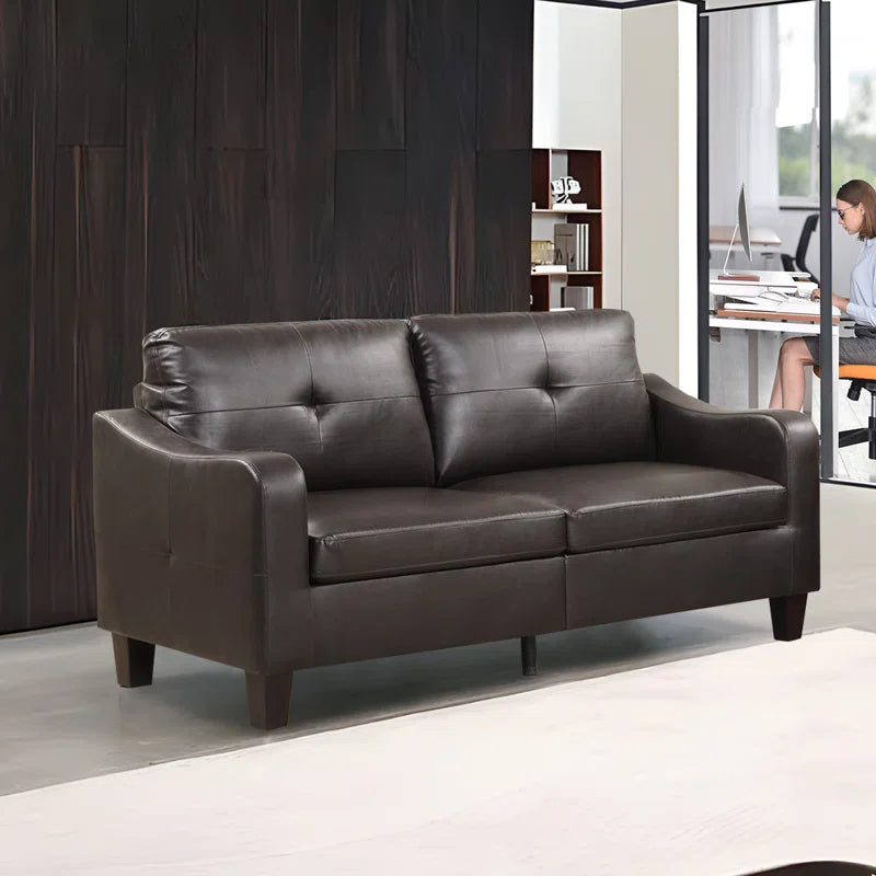 Luxury Sofa Sets: 2-Piece Faux Leather Reception Sofa & Loveseat Set