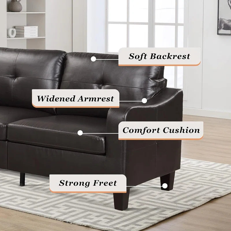 Luxury Sofa Sets: 2-Piece Faux Leather Reception Sofa & Loveseat Set