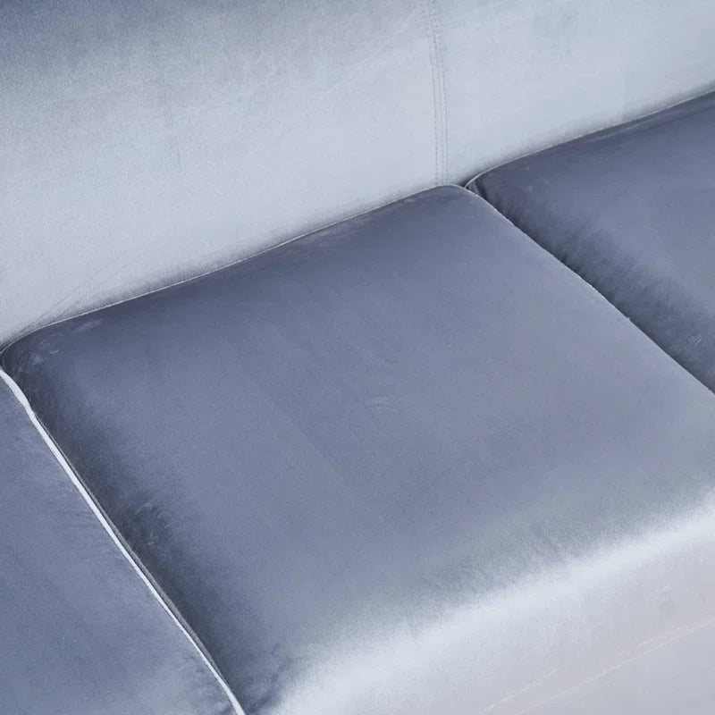 Luxury Sofa Sets: 3-Piece Velvet Chesterfield Sofa Set with Tufted Design and Rolled Arms