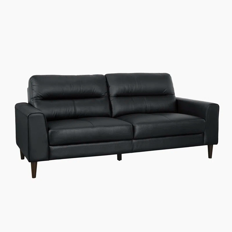 Luxury Sofa Sets: 2-Piece Modern Leather Match Sofa & Loveseat Set with Solid Wood Legs