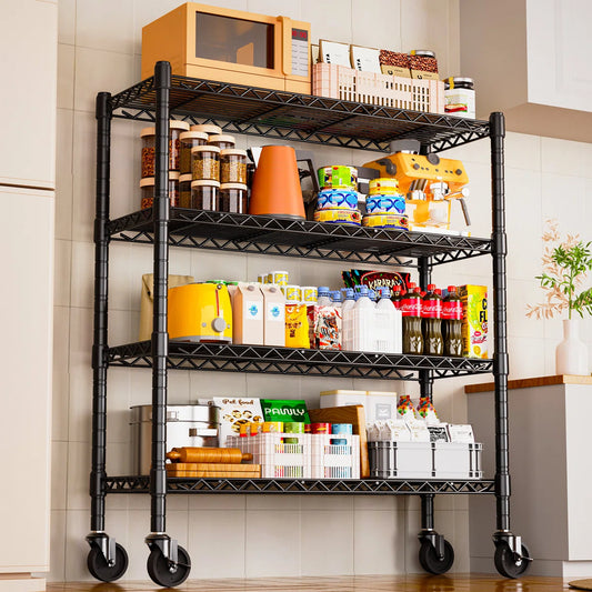 Kitchen Rack: Utility Shelving Unit with 5-tier for Storage Shelving Steel Wire Organizer Rack for Office, Kitchen, and Home