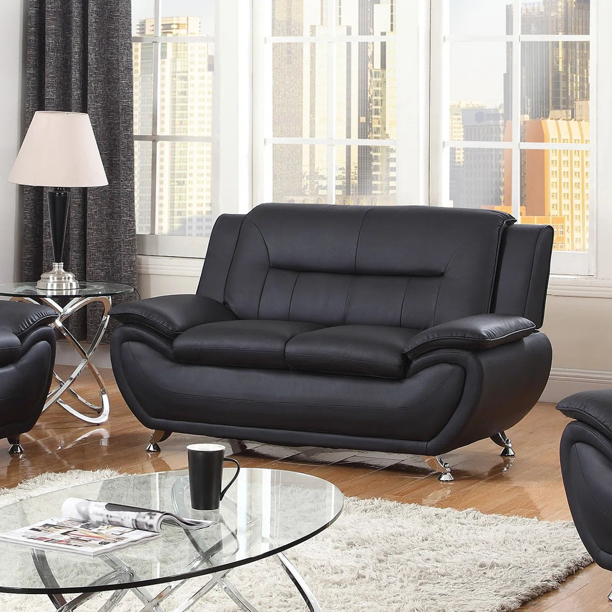 Luxury Sofa Sets: 3-Piece Sofa, Loveseat & Chair with Chrome Legs