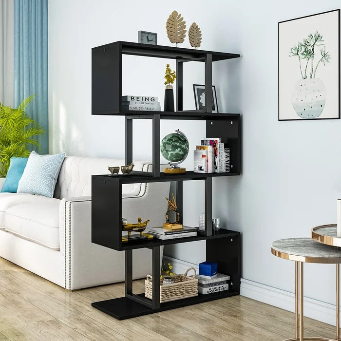 Bookshelf: 57" H x 31.5" W Steel Geometric Bookcase