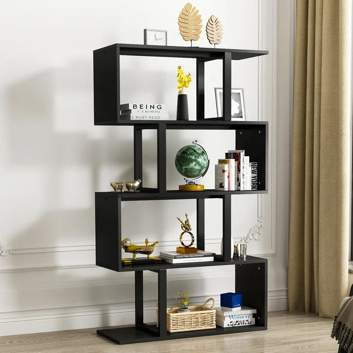 Bookshelf: 57" H x 31.5" W Steel Geometric Bookcase