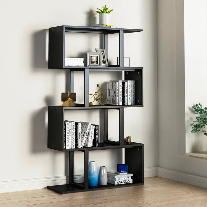 Bookshelf: 57" H x 31.5" W Steel Geometric Bookcase