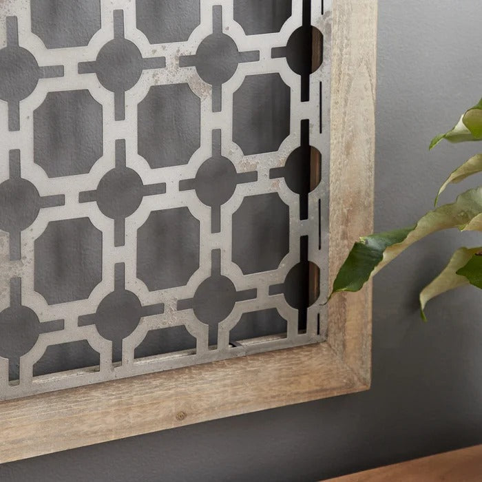 Wall Art: Metal and Wood Wall Decor (Set of 4)