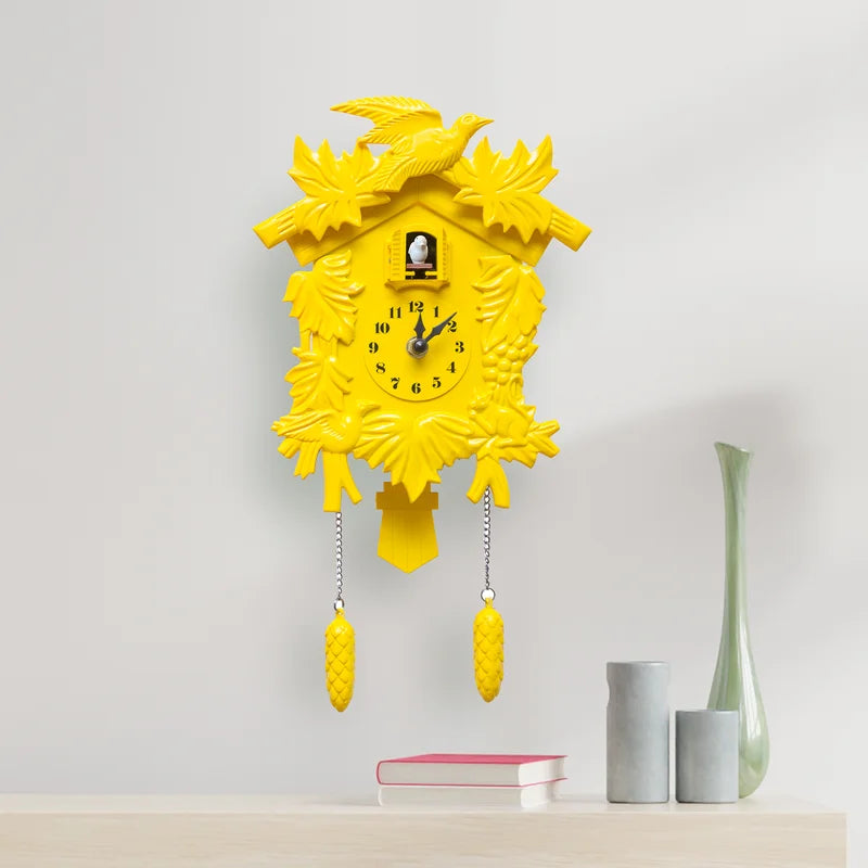 Wall Decor: Mandir Design Wall Clock Yellow