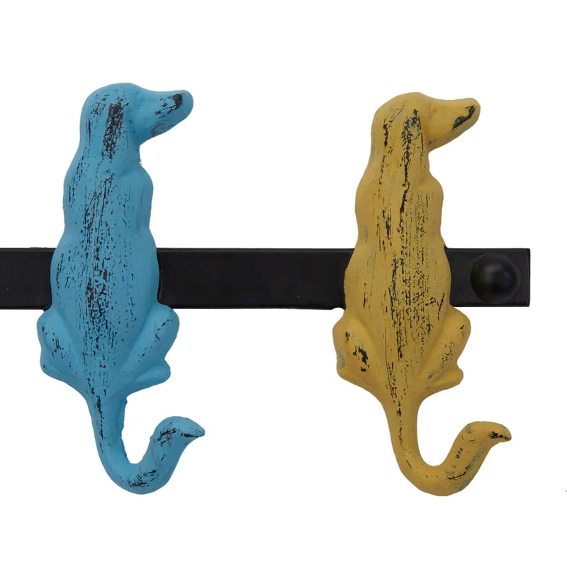 Wall Hook: Iron 5 Hook Wall Mounted Rack