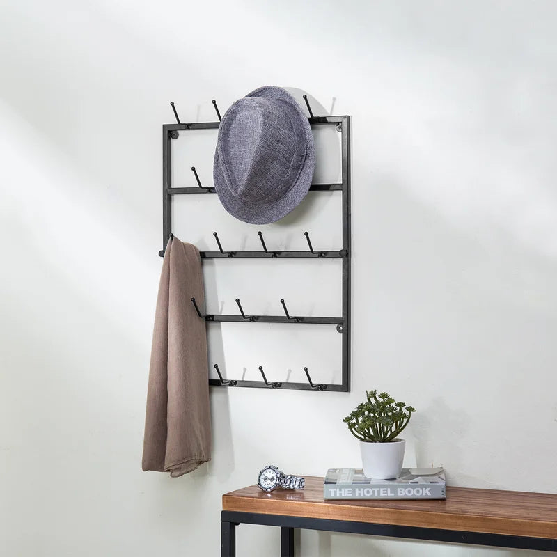 Wall Hook: Metal Wall Mounted Coat Rack