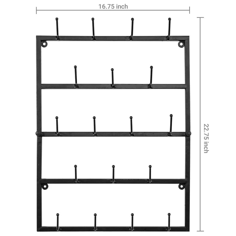 Wall Hook: Metal Wall Mounted Coat Rack