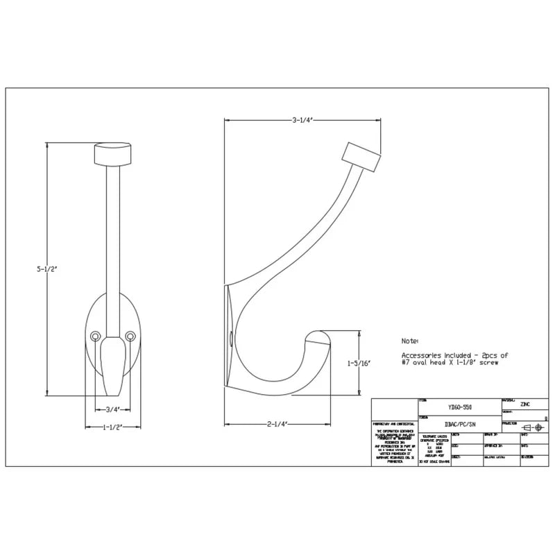 Wall Hook: Modern Metal Wall Hook(Pack of 5)