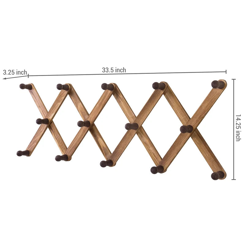 Wall Hook: Solid Wood 14 Hook