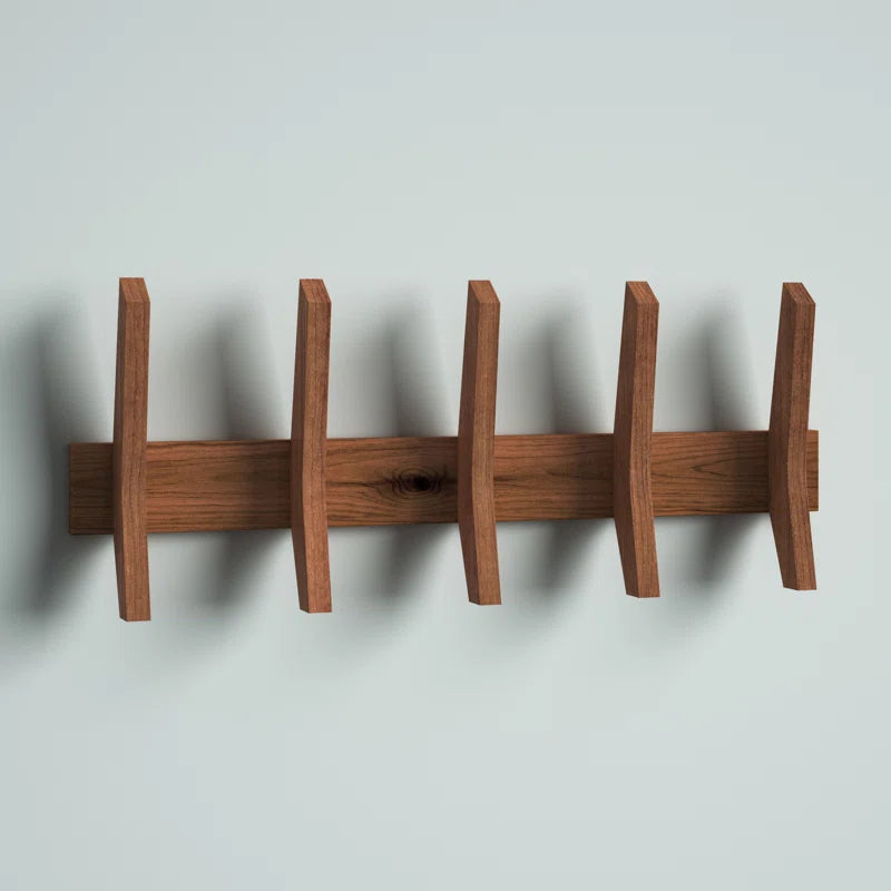 Wall Hook: Walnut Wall Mounted Coat Rack